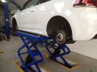 Scissor Lift at J C Motor Sevices Ltd MOT Test and Service Centre in New Mills, SK22 3EX